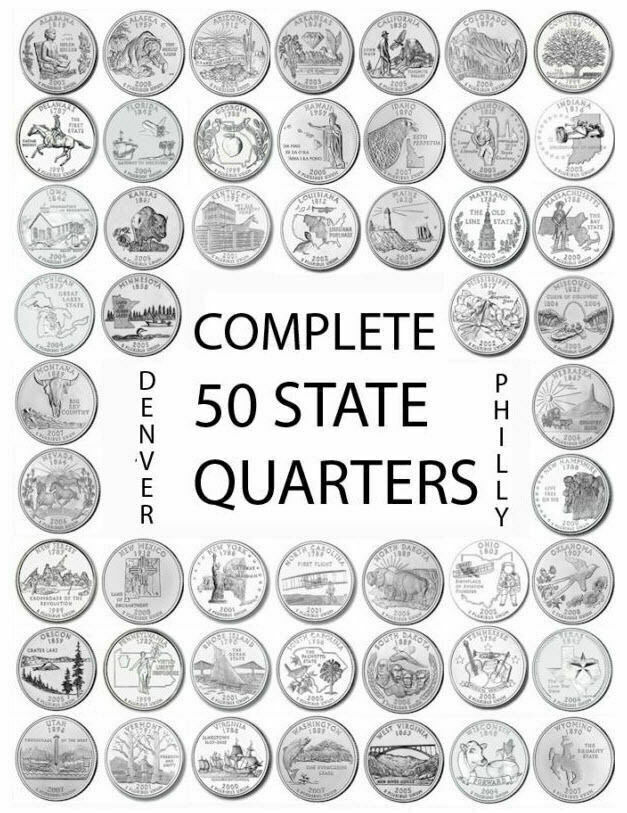 1999 - 2008 P Complete 50 State Quarters Set U.s. Mint Rolls Coins Philadelphia