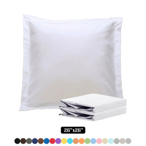 100% Microfiber Euro Pillow Shams Set Of 2 Soft Throw Pillow Covers 26" X 26"