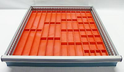 49 Schaller Red Plastic Boxes Fit Lista Vidmar & Lyon 1" Ht Drawer Bin Cups