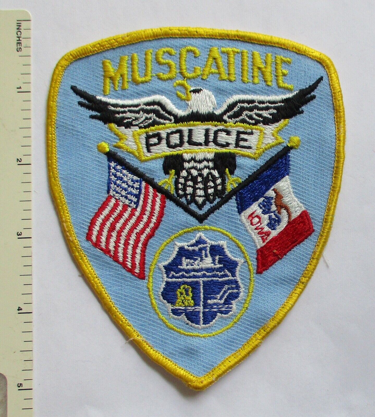 Muscatine Iowa Police Patch Vintage Used Original