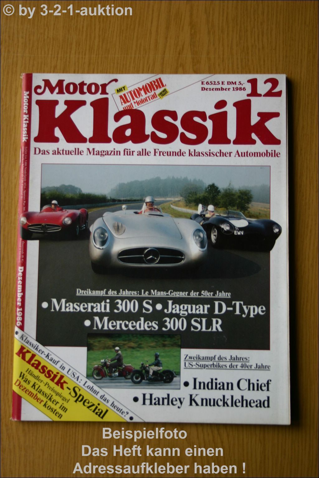Motor Classic 12/86 Mercedes 300 Slr Indian Maserati
