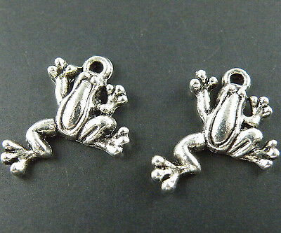 50pcs Tibetan Silver Frog Charms 16x17mm 10254