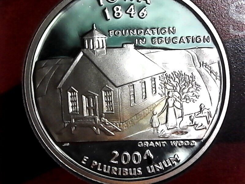 2004 - S Iowa State Washington Quarter Removed From Silver Proof Set Gem!