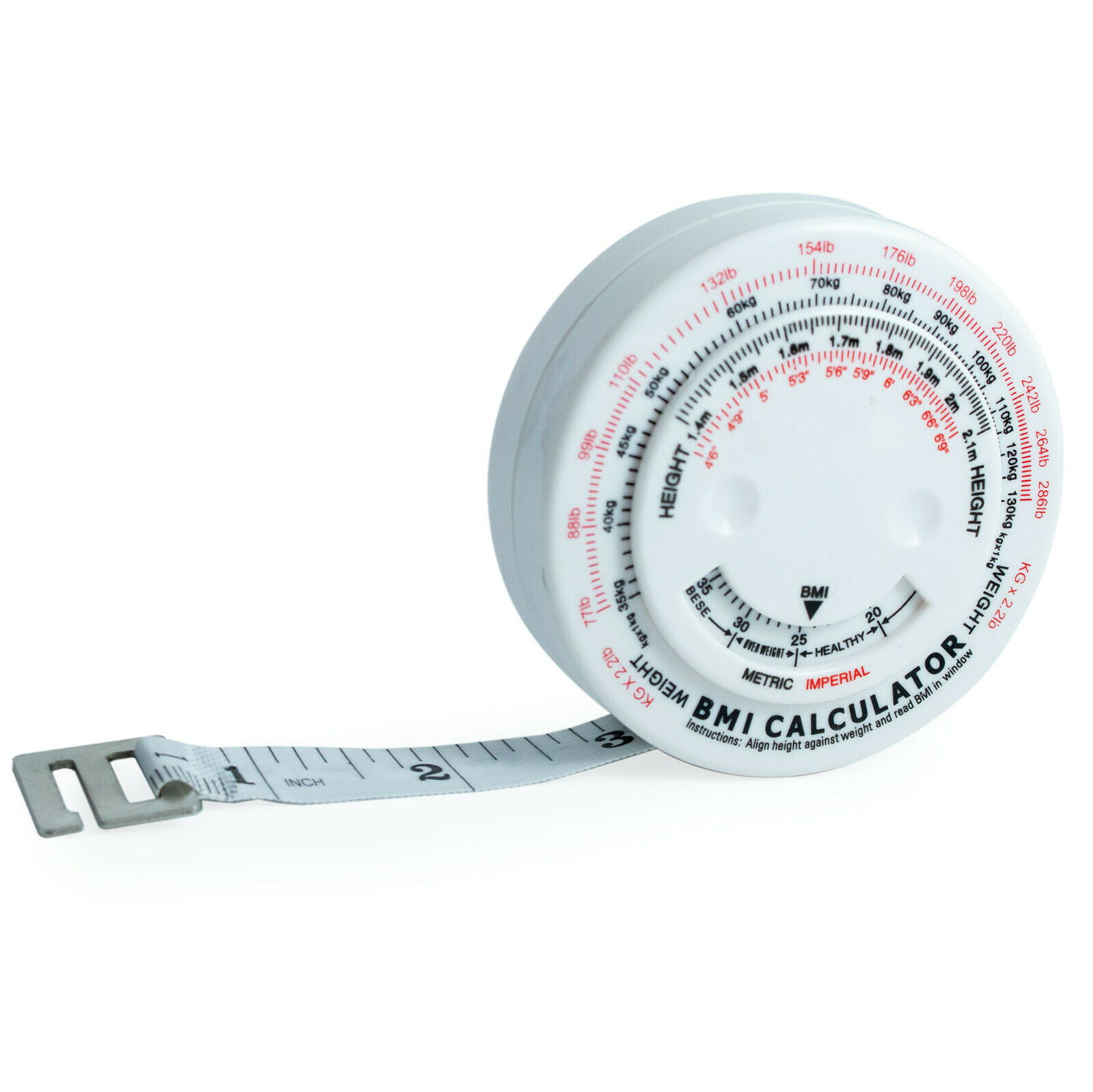 Body Mass Measuring Tape W/ Bmi Calculator - Fitness Weight Loss Muscle Fat Test