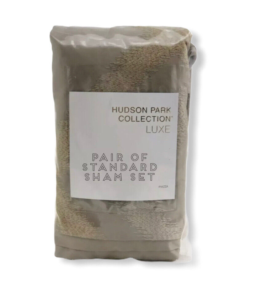 Pair Of Hudson Park Collection Luxe Piazza Standard Sham Set Mocha