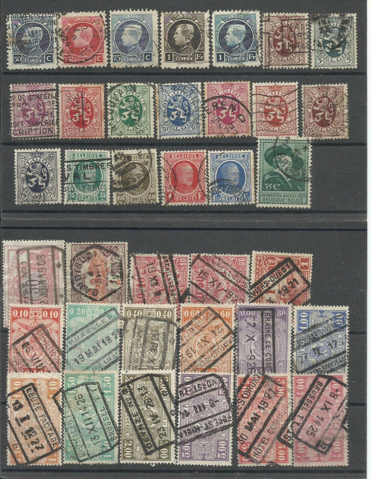 Belgium Lot Of 35+ Stamps Used