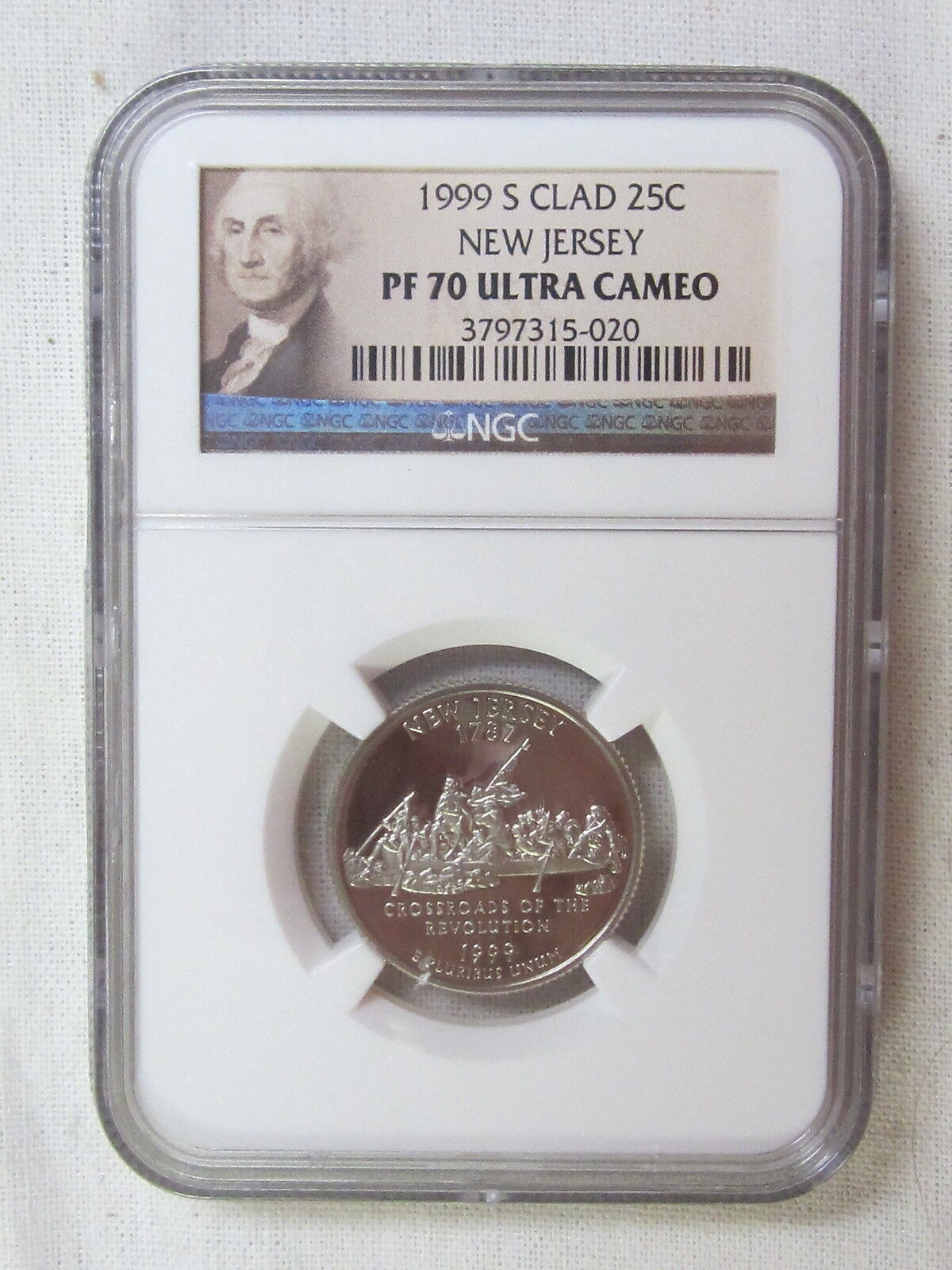 1999 S Clad Proof New Jersey State Quarter - Ngc Pf 70 Ultra Cameo (portrait)