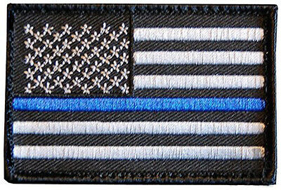 Tactical Police Law Enforcement Thin Blue Line Usa Flag Hook Patch (3.0 X 2.0)