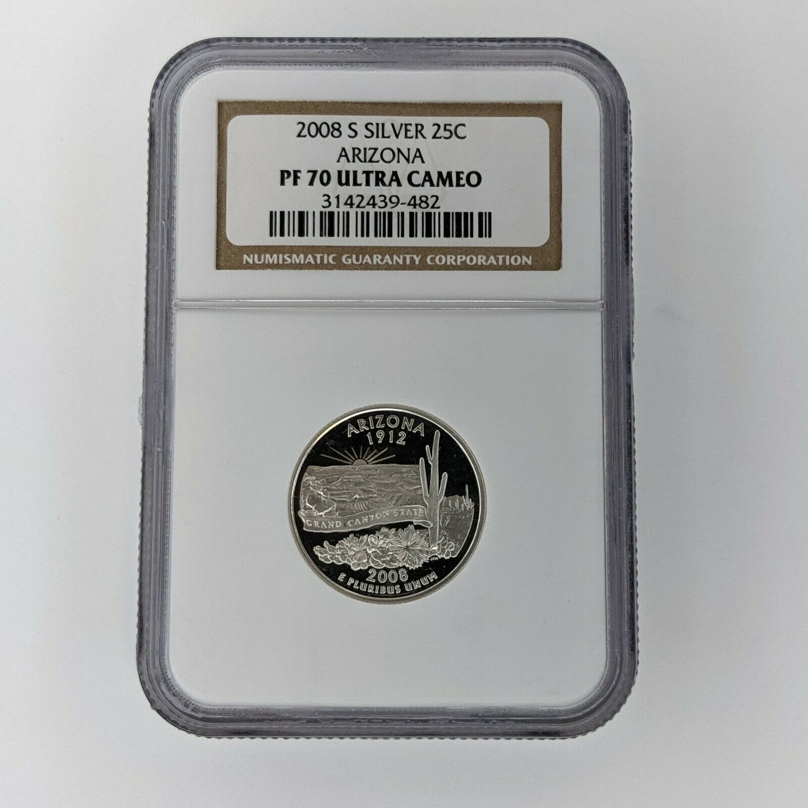 2008 - S Arizona Silver Quarter Ngc Pr 70 Ultra Cameo - 184275v