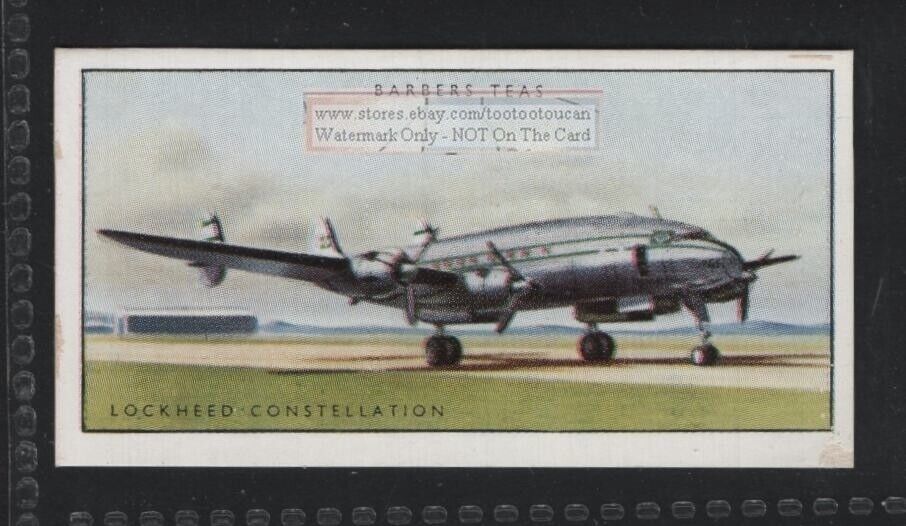 Lockheed Constellation Propeller Driven 4 Engined Airliner Vintage Trade Card