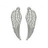 Silver Wing Charms Pendants 1-1/8" Steampunk Antiqued Angel Feather Lot Of 20