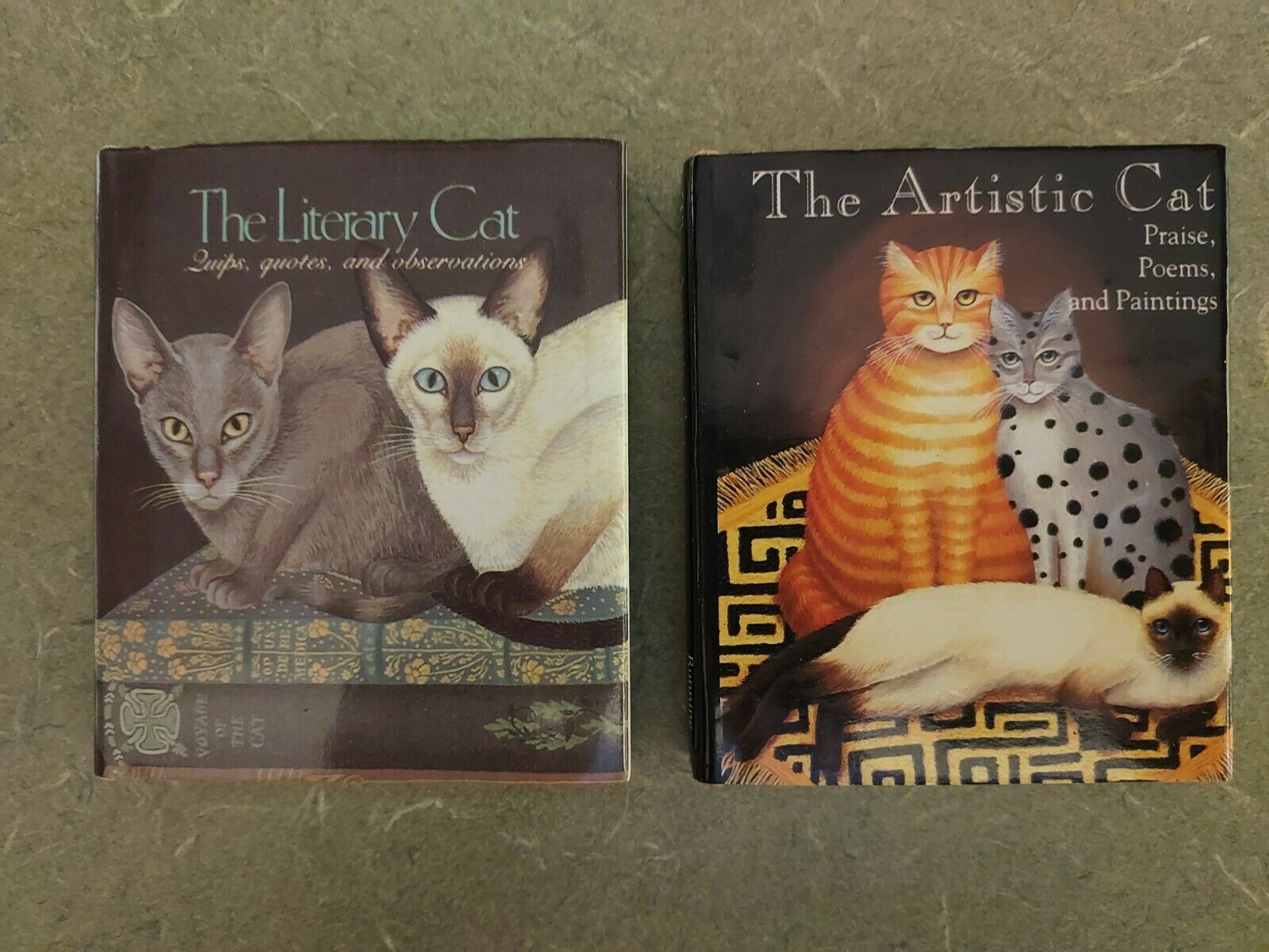 2 Mini Books The Artistic Cat & The Literary Cat 2 3/4"x3 1/4"  Running Press