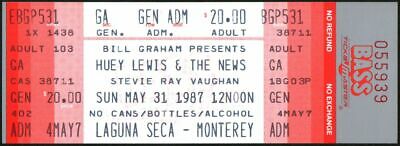 Stevie Ray Vaughan-huey Lewis-1987 Unused Concert Ticket (salinas-laguna Seca)