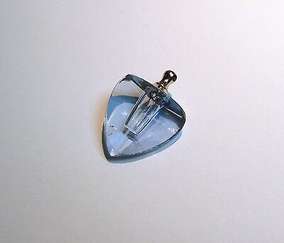 Blue Crystal Facet Heart Vial Pendant For Ashes Name On Rice Or Other Keepsakes