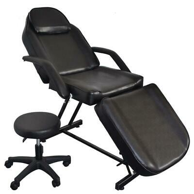 Us 73" Adjustable Massage Table Bed Chair W/stool Beauty Spa Tattoo Salon Black