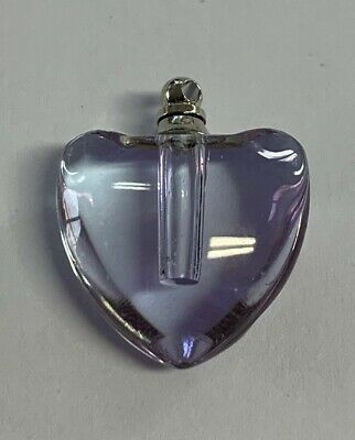 Purple Crystal Smooth Heart Vial Pendant For Ashes Or Name On Rice