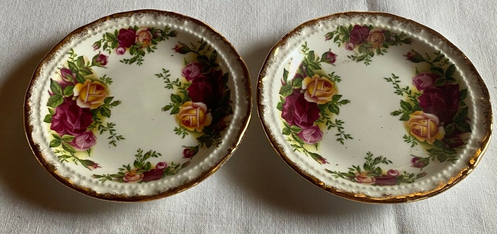 Royal Albert Old Country Roses Set Of 2 Rare Coasters England