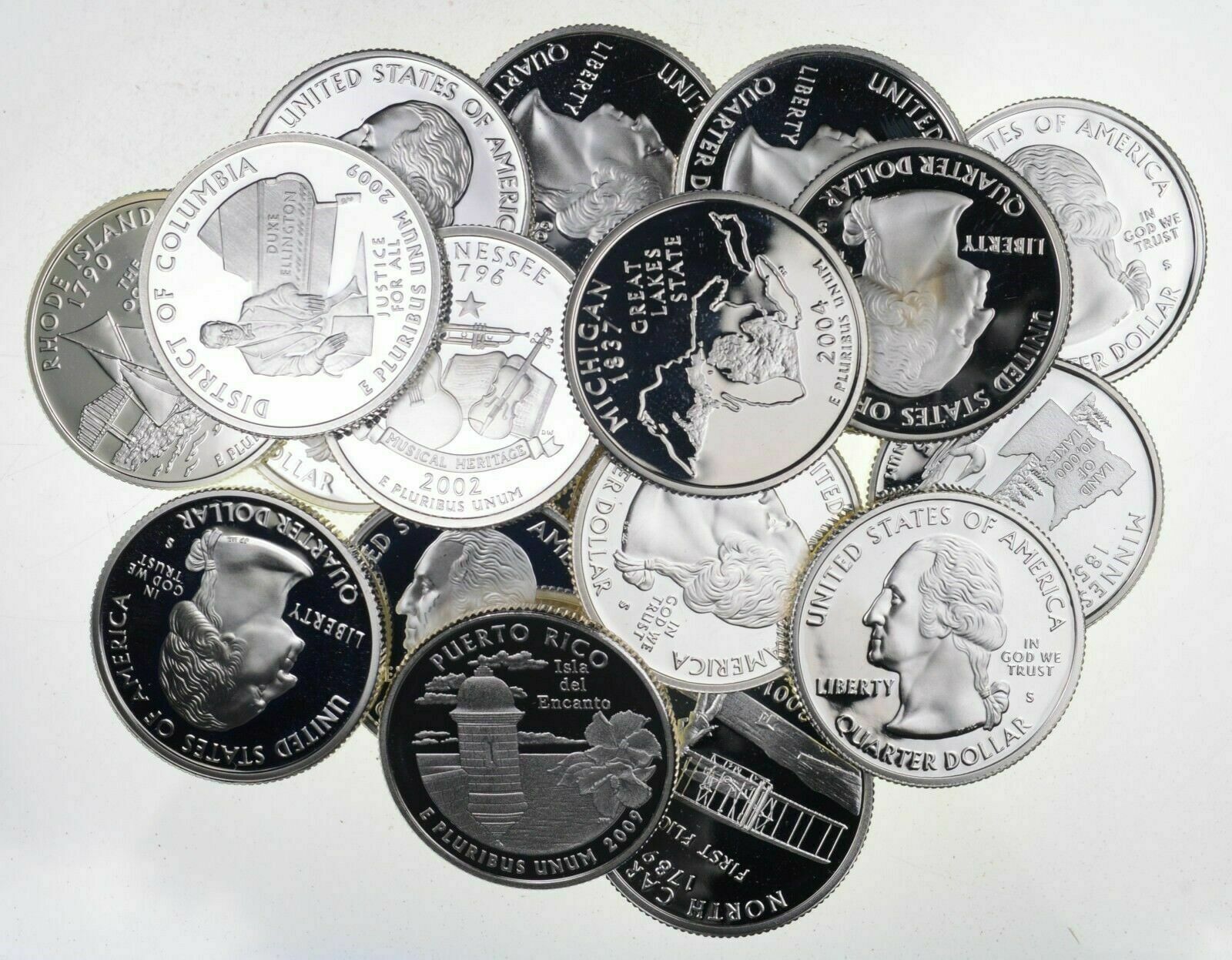(40) Proof 90% Silver State Quarter $10 Face Roll Bullion Junk Collection