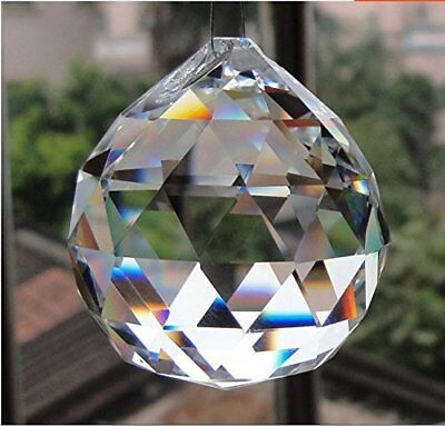 Clear Crystal Hanging Faceted Ball Prism, 30mm, 1 Piece