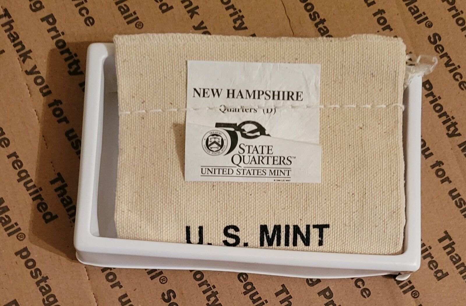 2000-d New Hampshire State Quarter $25 Uncirculated Mint Bag no Reserve