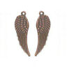 Copper Wing Charms Pendants 1-1/8" Steampunk Antiqued Angel Feather Lot Of 20