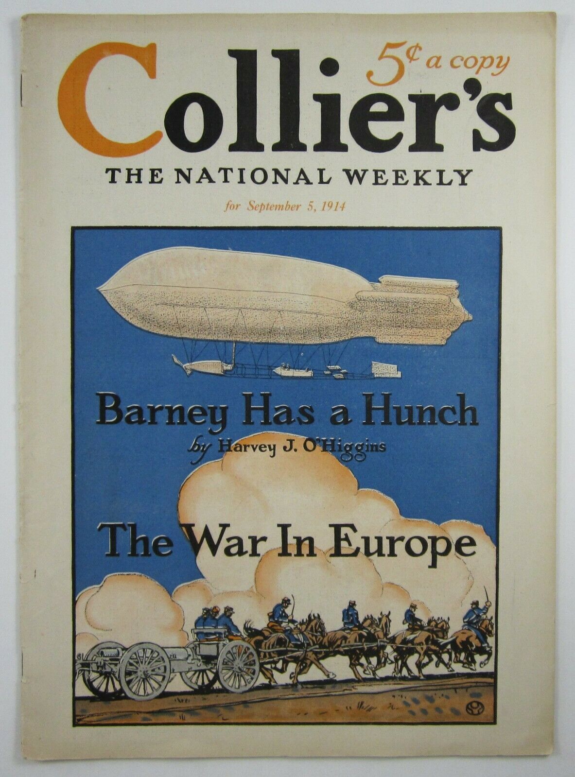Wwi Dirigible Airship Colliers Magazine Early Days Great War September 5, 1914