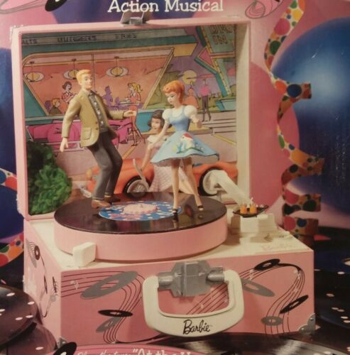 New 1993 Enesco Barbie  "let’s Go To The Hop" Music Box W/ Action #551538
