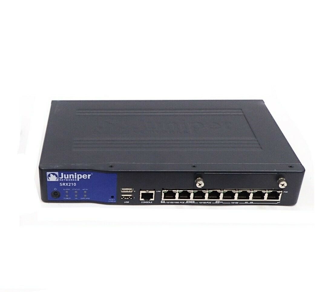 Juniper Networks Srx210h-poe 8-port Gigabit Router Vpn Firewall - No Ac Adapter