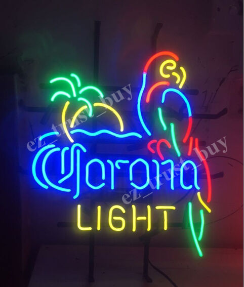 Rare New Corona Light Parrot With Palm Tree Beer Neon Sign 18"x14"