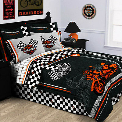 Harley Davidson® Racing Flag Pillow Shams-set Of 2 Shams (2 Pkgs Of 1 Each)