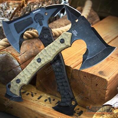 10"  Skull Full Tang Tactical Hunting Camping Survival Axe W/ Spike