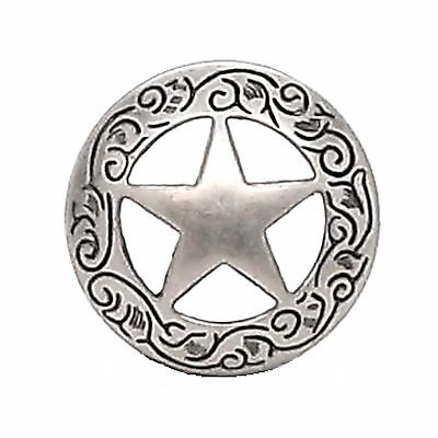 3/4" Engraved Star Screw Back Concho Antique Nickel 11373-01 By Stecksstore