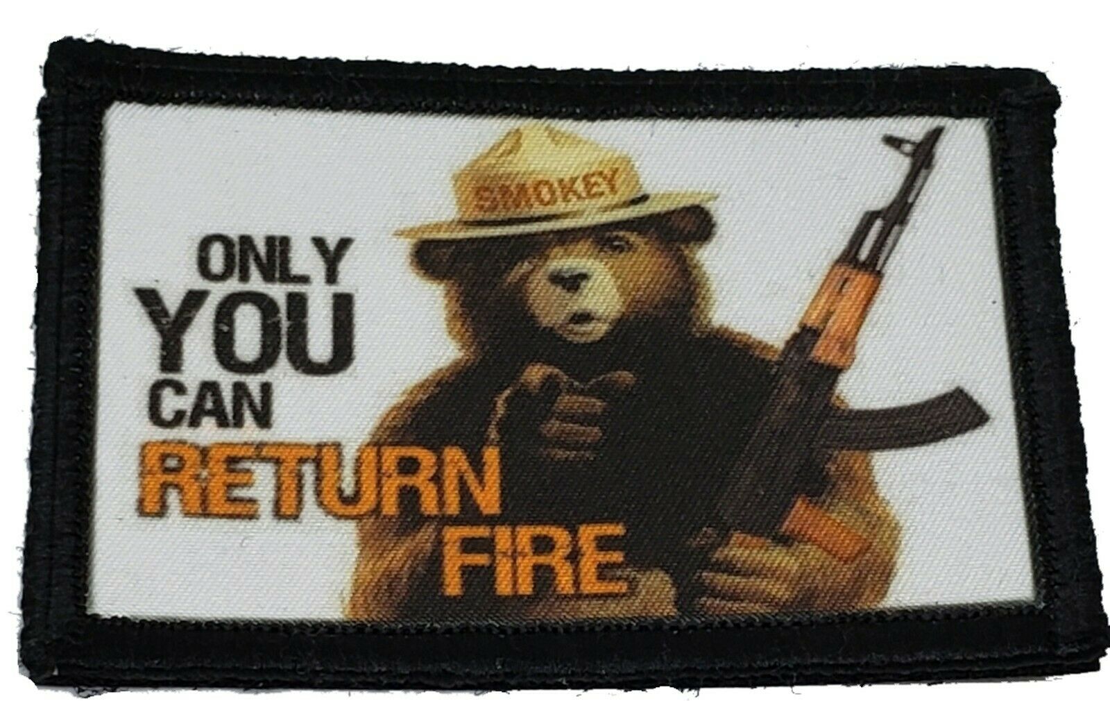 Smokey The Bear Ak47 Morale Patch Tactical Military Army Hook Flag Usa