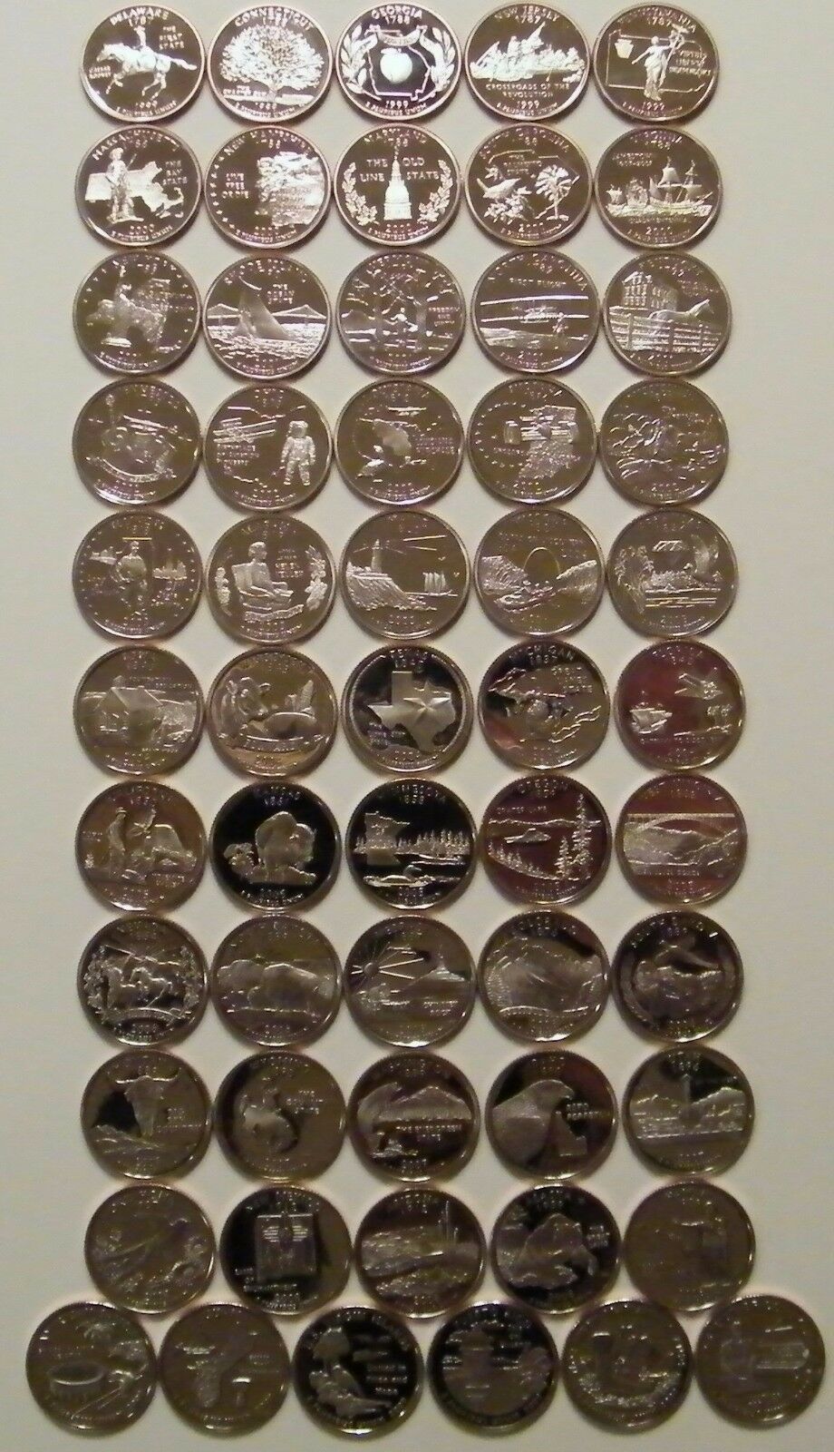 1999-2009 S -state Quarters Clad Proof - Complete 50 Coins  & Dc Territories Set