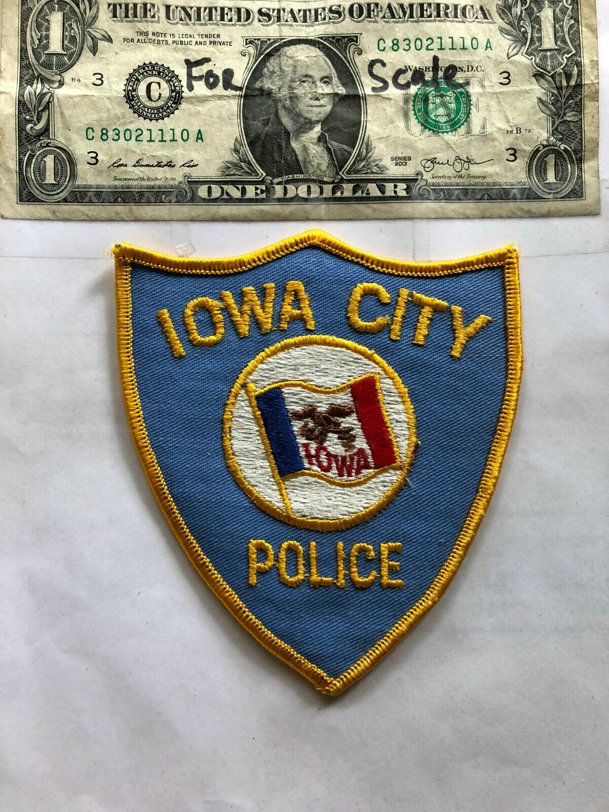 Iowa City Police Patch Un-sewn Great Shape