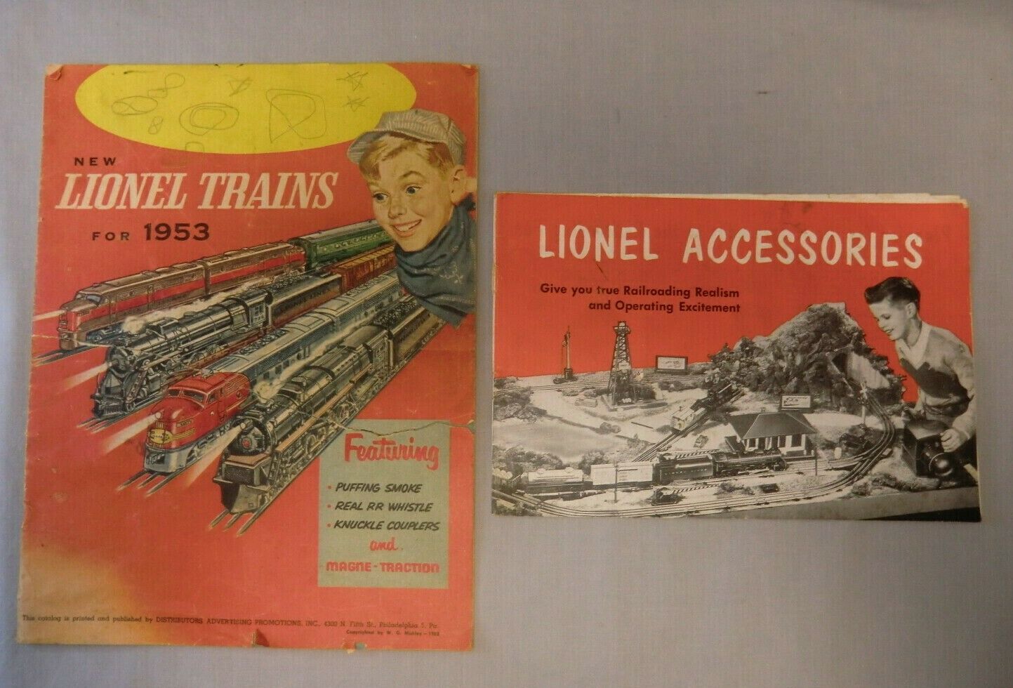 Vintage Original Lionel Trains For 1953 & 1953 Lionel Accessories Catalogs