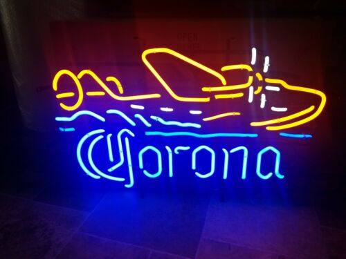Corona Beer Sea Plane Neon Light Up Sign Beach Bar Jimmy Buffett Margaritaville