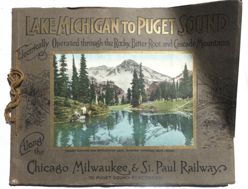 "lake Michigan To Puget Sound" Chicago Milwaukee St. Paul Railway Book Colored P