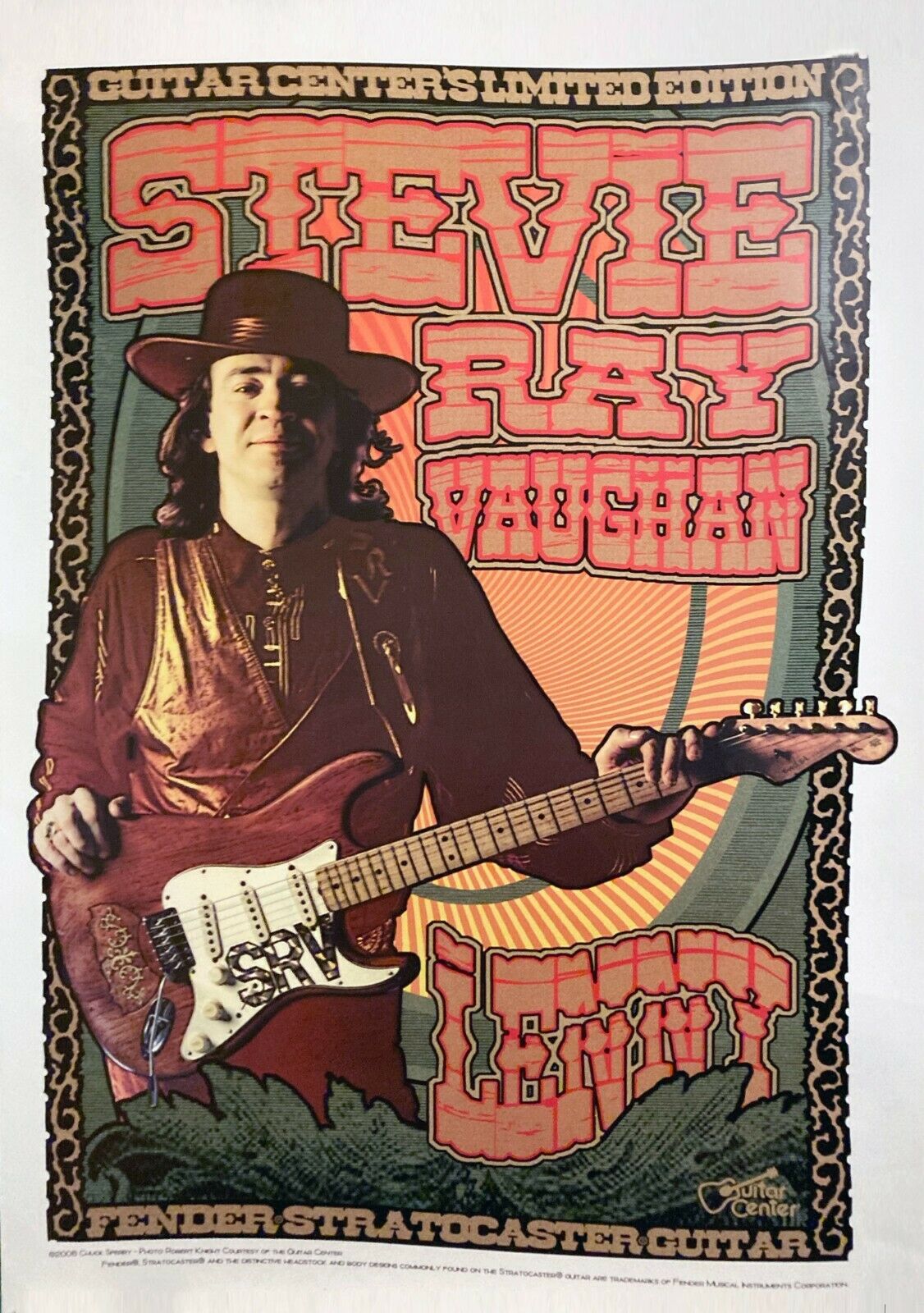 Stevie Ray Vaughan Poster: 2009. Mint. Extremely Limited Edition Lithograph.