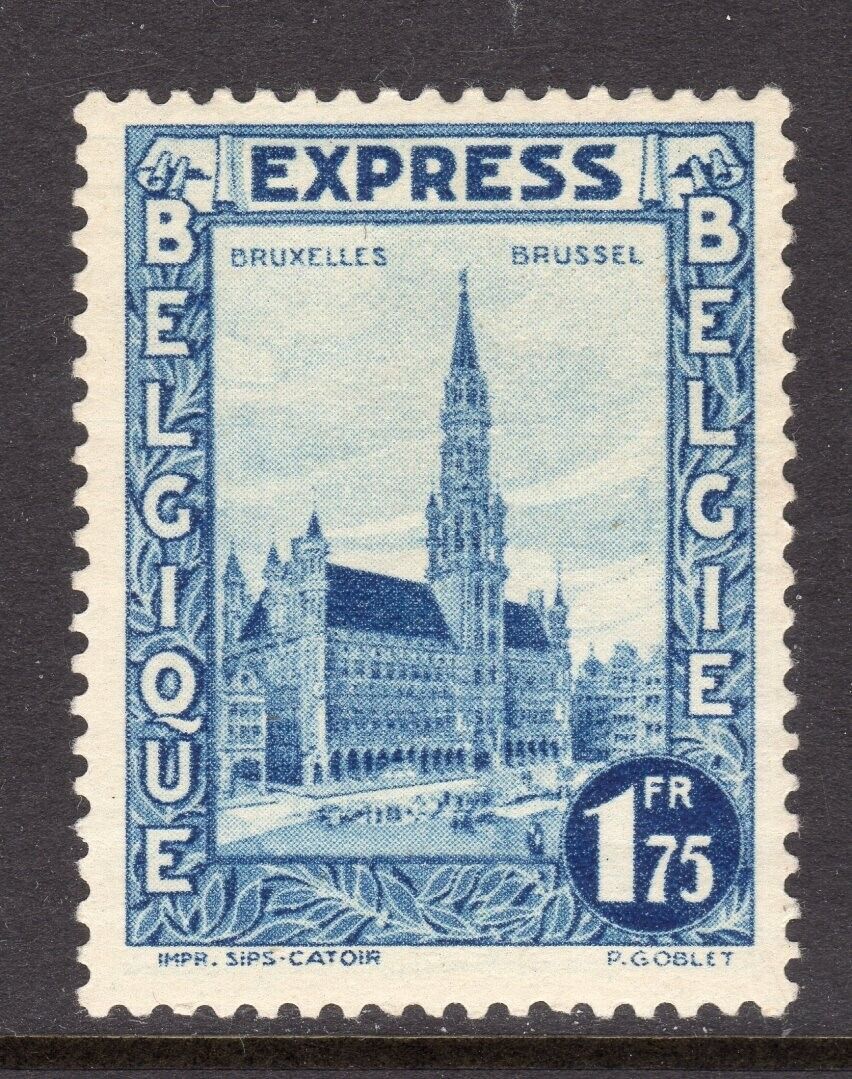 Belgium Scott #e1 Vf Unused 1929 1.75 F Town Hall Brussels Express