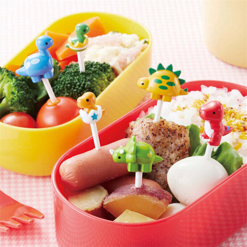Fruit Fork Forkscake Reusable Cartoon Fork Food 6 Pcs Animals Bento Box Decor