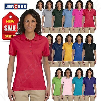 Jerzees Women Polo Shirt Short Sleeve Spotshield Solid M-437w