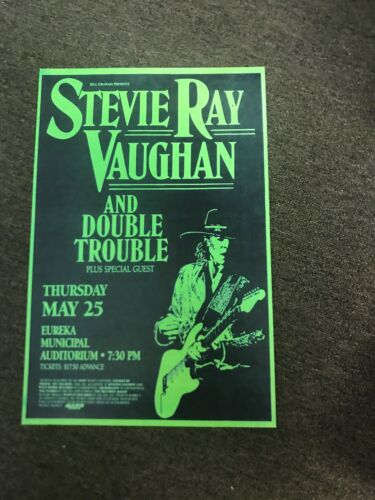 Stevie Ray Vaughan 1989 Eureka California Cardstock Concert Poster 12x18