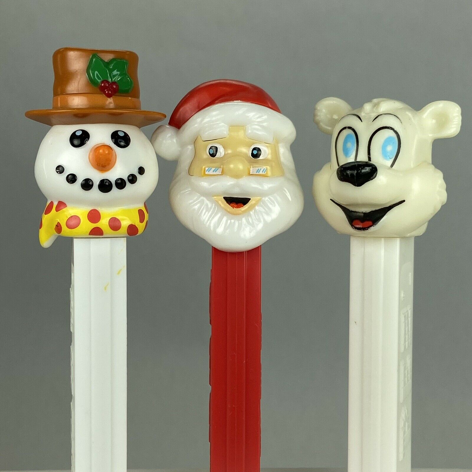 Santa Claus, Snowman, Icee Polar Bear Christmas Holiday Retired Pez Dispensers