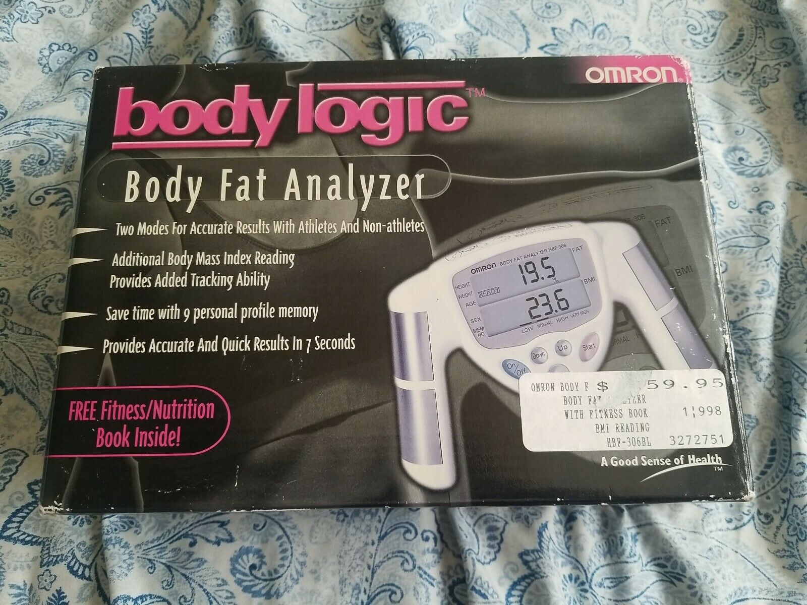 Omron Hbf-306bl Body Logic Handheld Body Fat Analyzer Bmi Measurement Calculator