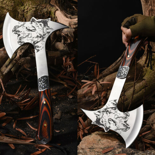 12'' Survival Camping Tomahawk Axe Hatchet Hunting Knife Tactical Military Wolf