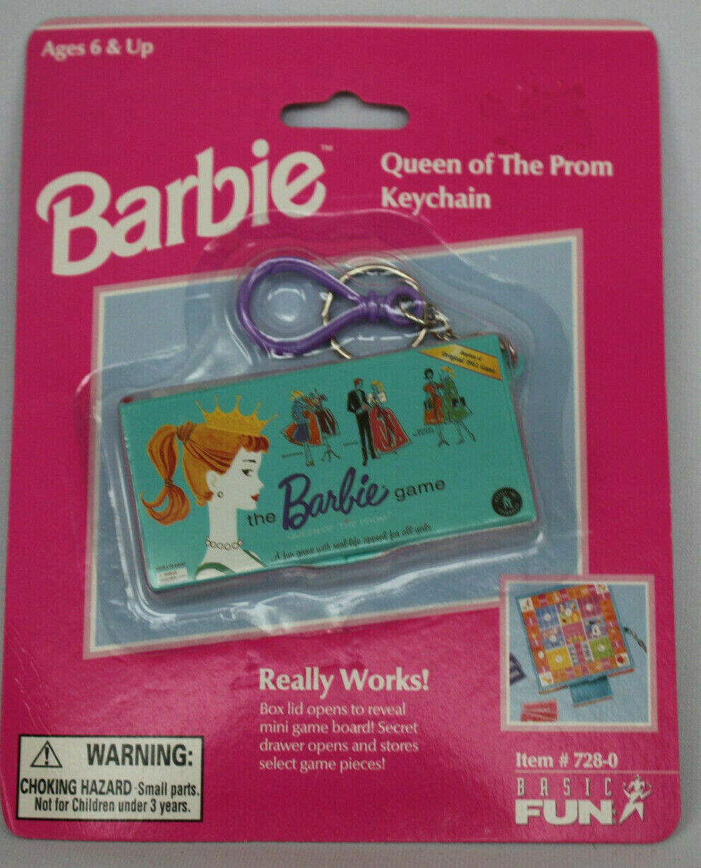 Nrfb 1999 Barbie Queen Of The Prom Keychain Boardgame 728-0 Game Vintage Mini
