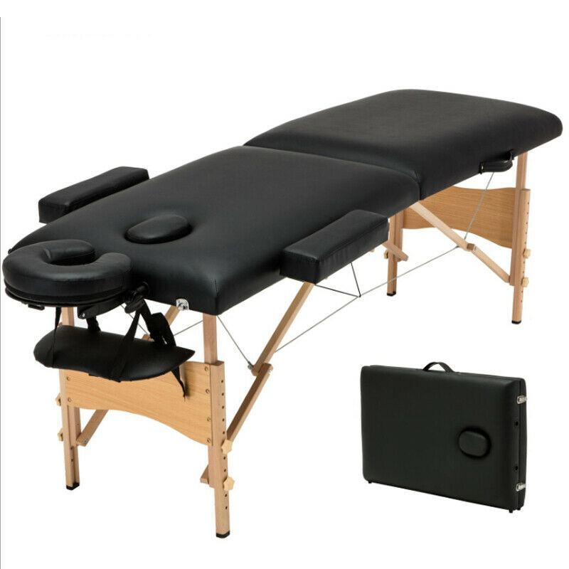 Portable Foldable Massage Table Bed Spa Salon Bed With Carry Case 2-fold 84''