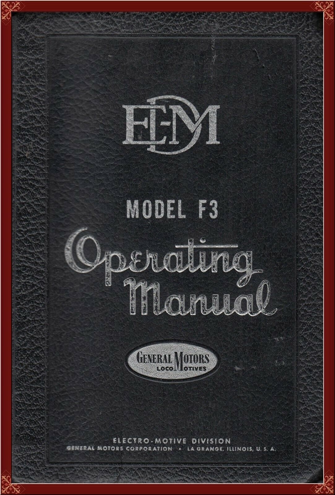 Electro Motive F3 Diesel Locomotive!--original 1947 Engineer's Manual! Rare!