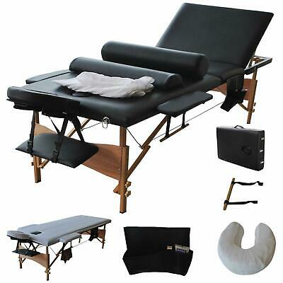 84"l Portable 3 Fold Massage Table Facial Spa Bed W/2 Pillows+cradle+carry Bag